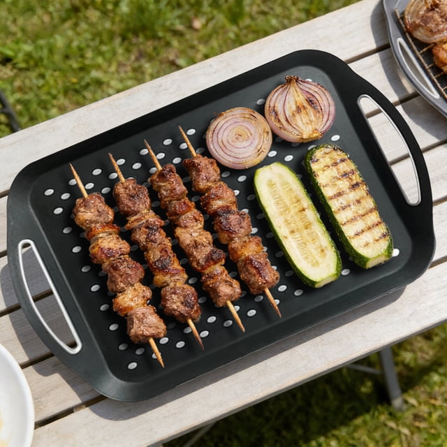 CaiYueKe Non-Slip Lap Tray with Handles Dishwasher Safe Food Serving Tray for Eating on Couch Portable Breakfast in Bed Tray for Dinner Snacks Sturdy Lightweight Rectangular Tray for Sofa Home Dining