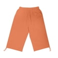 thumbnail image 4 of Timegard Womens Shorts Elastic High Waist Bottom Drawstring Shorts Summer Casual Solid Color Shorts, 4 of 7