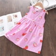 thumbnail image 2 of LUOGENLI Robe Été Filles Robe Décontractée Princesse Robes Sans Manches Imprimé Floral Enfants Coton Robe de Plage Robe pour Filles Tendance Été Longueur Genou 4-5 Ans, 2 of 3