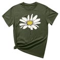 thumbnail image 5 of KIHOUT Nouveau Haut de Mode d'Été pour Femmes 2025, T-Shirt à Manches Courtes à Col Rond Décontracté à Imprimé Floral Vert Armée TG, 5 of 5