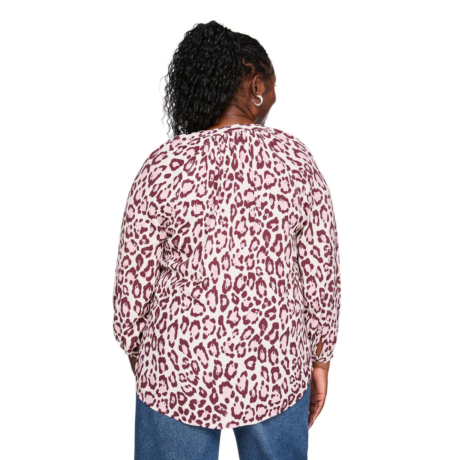 Lane Bryant Women's Plus Bishop-Sleeve Crepe Blouse