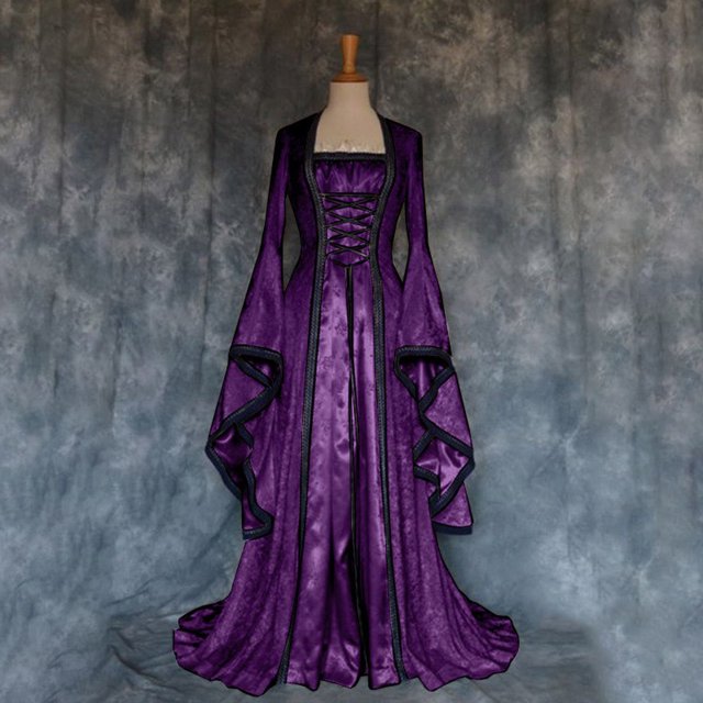 EGNMCR Robes d'Été Femmes Tendance 2024 Robe Princesse pour Femme Style Rétro Couleur Unie Manches Trompette