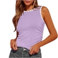 thumbnail image 1 of Besolor 2024 Summer Workout Tank Tops for Women Crewneck Knit Ribbed Side Ruched Crop Tops Sleeveless Trendy T Shirts, 1 of 6