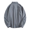 thumbnail image 5 of PMUYBHF Homme Noir Chemise Habillée pour Hommes Coupe Régulière Homme Automne Hiver Simple Décontractée Col à Revers Plage Manches Longues Vacances Plein Air Chemise de Vacances, 5 of 5