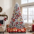 thumbnail image 2 of Gymax 7.5 FT Snow Flocked Artificial Christmas Tree w/ 1010PVC Branch Tips Hinge, 2 of 10