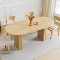 thumbnail image 2 of 70.8 Inch Dining Table for 4-6 People, Oval Kitchen Table with Wood Strip Base, Modern Farmhouse Large Round Dining Room Tables for Kitchen Living Room (Natural), 2 of 4