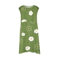 thumbnail image 4 of PMVFHDE Tenue d'Été pour Filles Mode Filles Mignonne Printemps et Été Imprimée Col Rond Sans Manches Robe Décontractée (3),Vert,8-9, 4 of 5