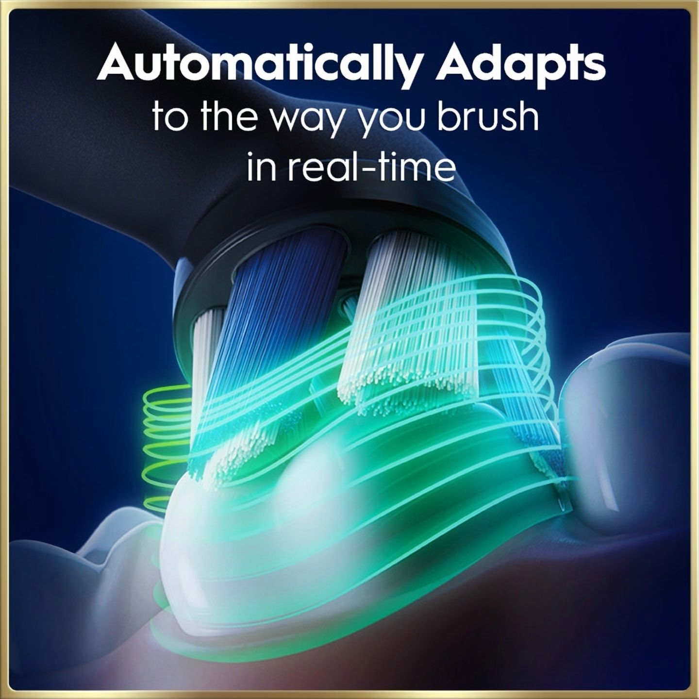 Brosse à dents électrique rechargeable Oral-B, iO9 Genius, 7 modes de nettoyage, écran interactif, étui de voyage avec chargeur intégré, détecteur de pression visible, 4 brossettes, bleu saphir