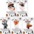 thumbnail image 4 of BKER Halloween & Pumpkin Resin 1 5 PCS Halloween Mini Figures With Pocket Card Mini Figurines Greeting Card Bulk For Halloweens Party Classroom, 4 of 5