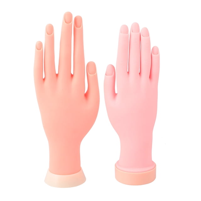 Miangastore 2 Pcs Modèle de Main pour Manucure Beige Caoutchouc pour Main pour Pratique 11.8x2.3in