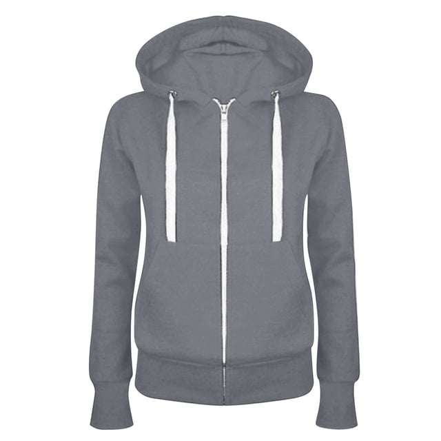 Fiogavroetic Manteau de Pull en Molleton à Fermeture Éclair à Capuche Décontractée Fashion Femmes