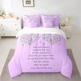 thumbnail image 2 of Erosebridal Ensembles de Literie à Imprimé Cœur d'Amour Format Simple, Ensembles de Douillette Romantiques de la Saint-Valentin avec Draps, Violet, Réversible, 2 of 5