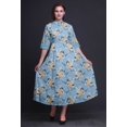 thumbnail image 2 of Bimba Floral Ladies Button Down Print Dress A-Line Cocktail Party Shirt Dress-Large, 2 of 5