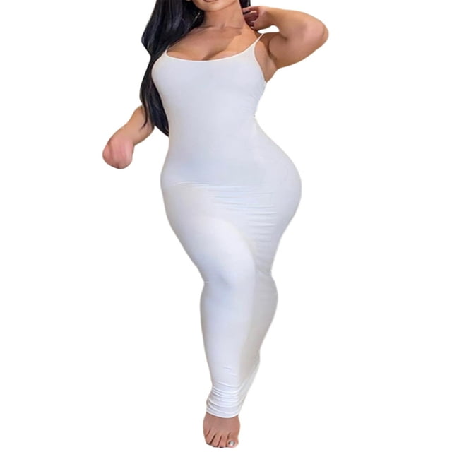 Robe Longue Sans Manches pour Femmes à Queue de Poisson, Longueur au Sol, Bretelles Spaghetti, Coupe Ajustée, Moulante, Longues Robes