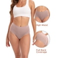 thumbnail image 2 of INNERSY Culottes pour Femmes en Coton, Taille Haute, Culottes Post-Partum, Lot de 5 (L, Assortiment Neutre), 2 of 6