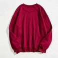 thumbnail image 4 of Bmisegm Chandails Décontractés à Manches Longues pour Femmes, T-Shirts Graphiques à Col Rond, Chandails Molletonnés, Hauts à Enfiler pour Femmes, Chandails Molletonnés Décontractés pour Femmes, Bourgogne m, 4 of 5