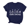 thumbnail image 2 of Amzcrzy Hauts d'Été pour Femmes Hauts de Noël Imprimés Col Rond Manches Courtes T-Shirt Haut Manches Courtes Col Rond T-Shirts pour Femmes Hauts Manches Courtes pour Femme, 2 of 4