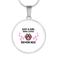 thumbnail image 2 of Collier Cercle Blanc Fille Devon Rex Chat en Acier Inoxydable Ou or 18 Carats 18-22, 2 of 8
