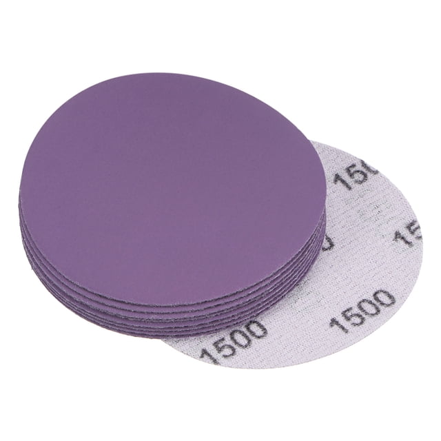 Unique Bargains 10 Pack 3-Inch Purple Sanding Discs 1500 Grits Hook & Loop Professional Aluminum Oxide Sandpaper