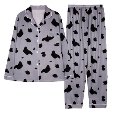 RKSTN Ensembles de Pyjama pour Femmes Légers à Imprimé Floral Décontractés Hauts à Manches Longues avec Pantalons Longs Amples Ensemble de Pyjama Deux Pièces