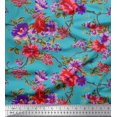 thumbnail image 1 of Soimoi Polyester Crepe Fabric Leaves & Floral Print Fabric by Yard 52 Inch Wide, 1 of 3