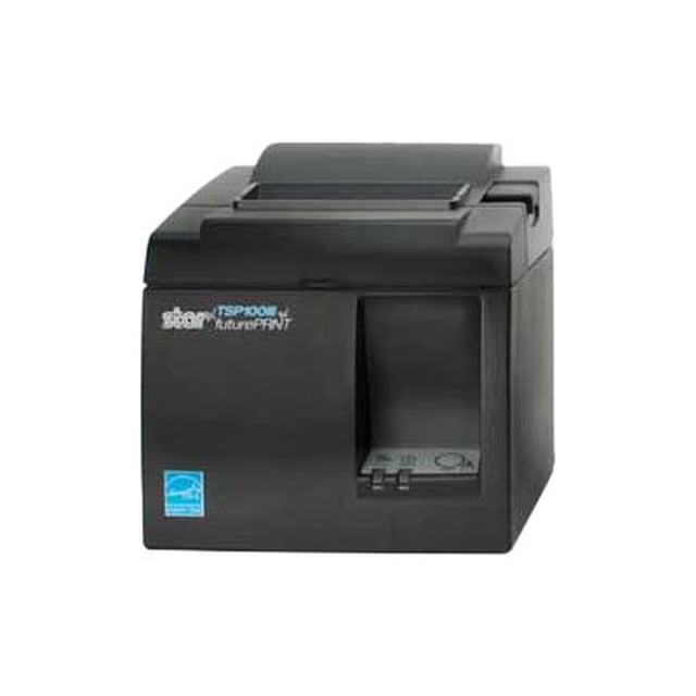 STAR TSP143IIIBI GY US Imprimante Thermique Directe pour Reçus en Gris, Dotée d'Une Connectivité Bluetooth et d'Un design compact. Cette Imprimante Bicolore (monochrome) Offre une Impression Haute Vitesse à 43 Tr/min (250 Mm/s) avec une Découpe Automatique guillotine et un Chargement de Papier « Drop-in and Print ». Idéale pour les Systèmes mPOS, Elle Comprend une Alimentation Interne, des Câbles d'Alimentation, des Trousses de Montage et un Rouleau de Papier.