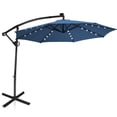 thumbnail image 2 of Costway 10FT Patio Offset Umbrella Solar Powered LED 360Degree Rotation Aluminum Blue, 2 of 10