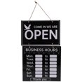thumbnail image 1 of Double Sided Wooden Business Sign Erasable Hanging Decorative Welcome Board, 1 of 7
