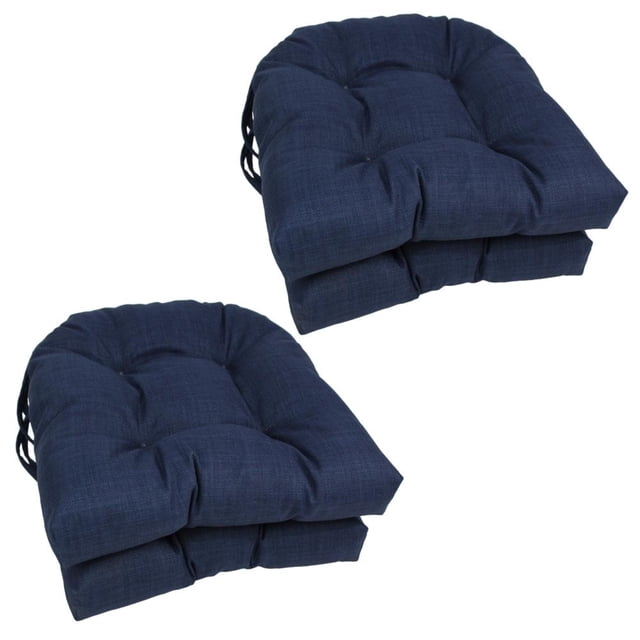 Coussins de Chaise Tuftés en Forme de U pour l'Extérieur en Polyester Filé de 16 Po (Ensemble de 4)
