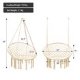 thumbnail image 2 of Gymax Hammock Chair Hanging Cotton Rope Macrame Swing Chair Indoor Outdoor Beige, 2 of 10