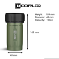 thumbnail image 3 of Corloq EDC120 Rugged Compact Waterproof Storage Tactical Belt Molle Pouch Accessory, High Strength Zytel, Grn Body, Blk Cap, 3 of 7