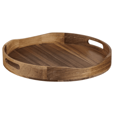 Bouclair Brown Round Acacia Wood Tray