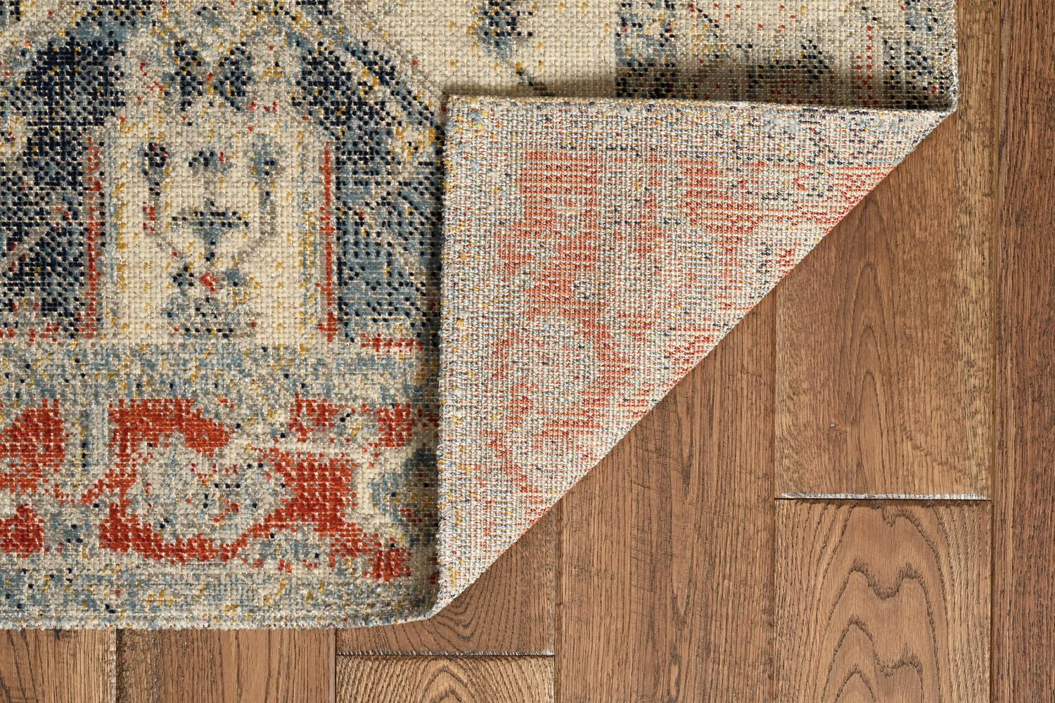 Tapis Grand Zéro Anlow ivoire & bleu de 5 pi x 7 pi 6 po