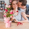 thumbnail image 1 of QTOCIO Artificial Tulips Romance Day Heart shaped Berry Branch Ornament, 1 of 4