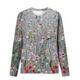 thumbnail image 4 of IROINNID Économies Polyester T-Shirt à Manches Longues pour Femmes, Décontracté, Ample, Col Rond, Blouse, T-Shirt à Imprimé de Noël, Hauts, Gris, 4 of 4