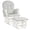 Gris + Blanc, variante sur Gymax Fauteuil Berçant Relax pour Chambre de Bébé, Fauteuil à Bascule à Glissière et Pouf avec Coussin, Brun