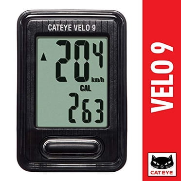 CAT EYE - Ordinateur de Vélo Filaire Velo 9, Noir