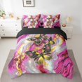 thumbnail image 2 of Purple Marble Bed in a Bag Queen Comforter Set 7 Piece Red Butterfly Bedding Sets,Gold Marbling Sheet Set Abstract Ombre Ink Fluid Art Bed Set,Rustic Animal Butterflies Room Decor Aesthetic, 2 of 5