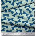 thumbnail image 3 of Soimoi Green Modal Satin Fabric Bow & Stripe Print Fabric by Yard 42 Inch Wide, 3 of 5