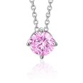 thumbnail image 1 of Pendentif Collier Solitaire Flottant en Argent Sterling pour Filles Pierre de Naissance Simulée Octobre, 1 of 6