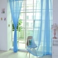 thumbnail image 1 of Light Blue Sheer Glass Window Curtain 80X200Cm With Rod Pocket Design Gorgan Fabric 100% Polyester Panel Light Blue #GTMRG, 1 of 2