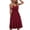 Wine, variant on Drppepioner Women Plus Size Women Fashion Summer Seaside Sling Sleeveless V-Neck Solid Color Casual Dress