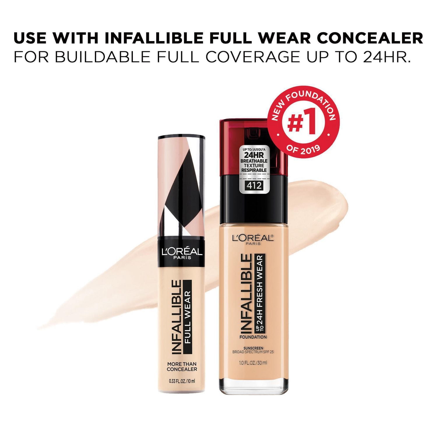L'Oreal Paris Fond de Teint Infallible Fresh Wear, Formule Liquide Longue Tenue