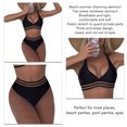 thumbnail image 2 of Women Swinsuit, Halter  Two Piece Swimsuit Charming  For Beach Parties For Surfing For Female Black M, 2 of 6