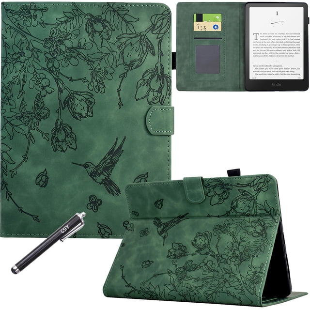 GSFY Case for Kindle Paperwhite (12th Generation, 2024), PU Leather Magnetic Closure Wallet Case Auto Sleep/Wake for 7 inch Kindle Paperwhite / Kindle Colorsoft Signature Edition 2024, Green
