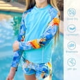 thumbnail image 3 of WEAIXIMIUNG Little Girls Swim Girls Rash Guard Swimsuits 2 Piece Bathing Suit UPF 50+ Summer Swimwear 140, 3 of 6