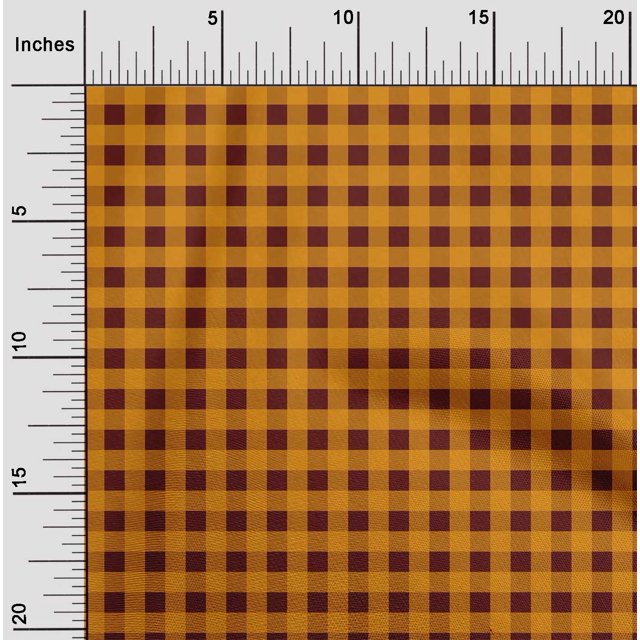 oneOone Georgette Viscose Fabric Gingham Check Printed Fabric 1 Yard 42 Inch Wide