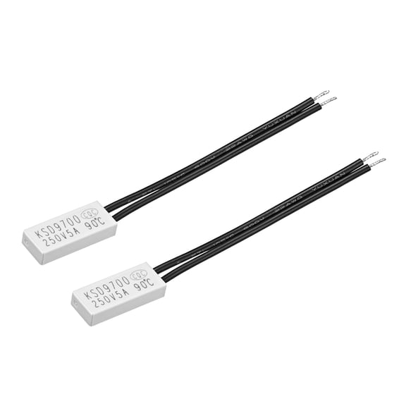 Unique Bargains Thermostat 90 Celsius N.C 5A Plastique Bimétallique Contrôleur de Contrôle de Température 2 Pcs