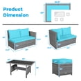 thumbnail image 2 of Patiojoy 7-Piece Wicker Patio Furniture Set Outdoor Rattan Sofa Set Conversation Couch Set Turquoise, 2 of 10