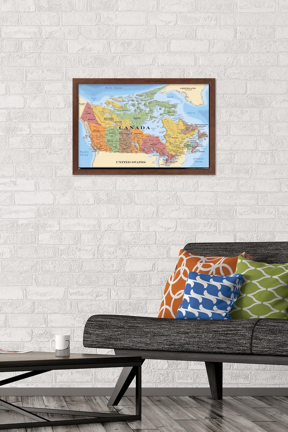 Map - Canada Wall Poster, 22.375" x 34" Framed